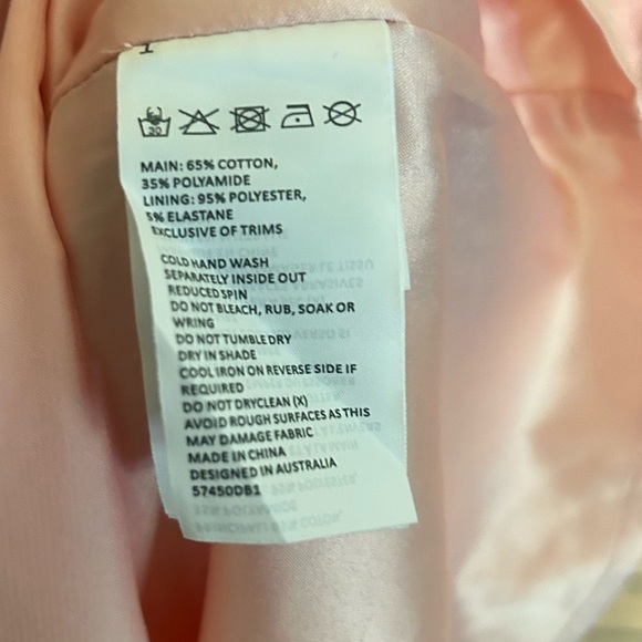 Bardot Krina Lace Pleated Long Sleeve Mini Dress in Pink Coquette Size Small - Picture 6 of 6